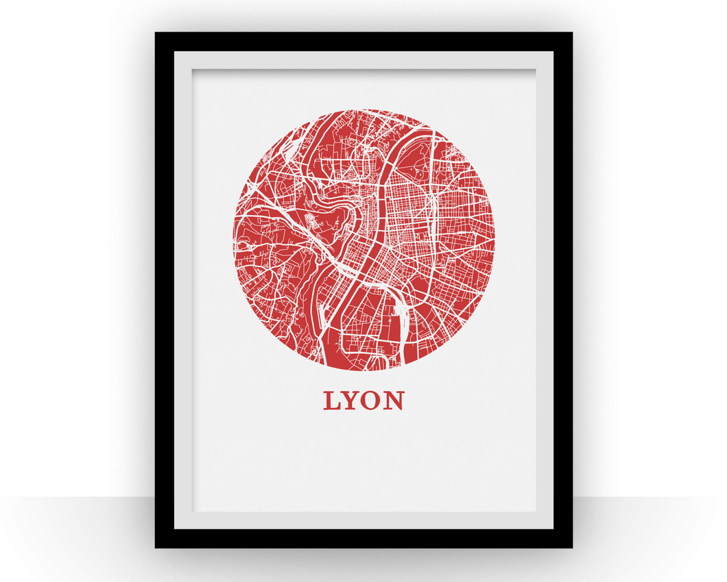 Lyon Map Print - City Map Poster