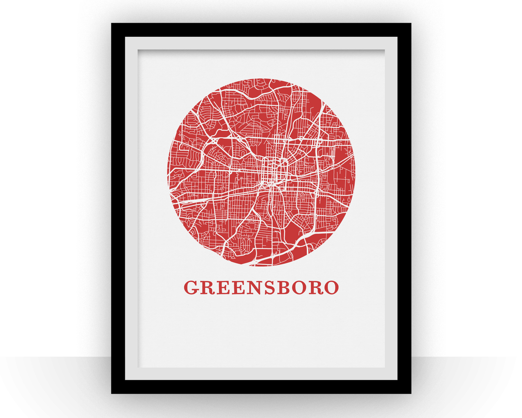 Greensboro Map Print - City Map Poster
