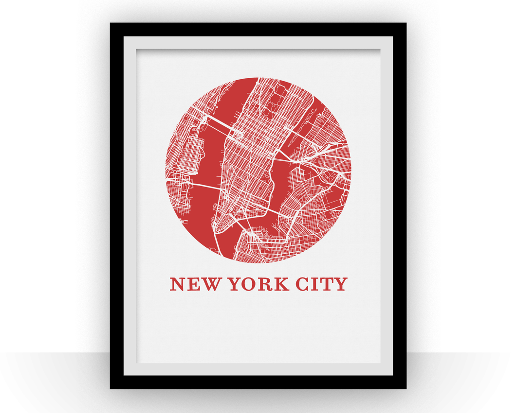 New York City Map Print - City Map Poster