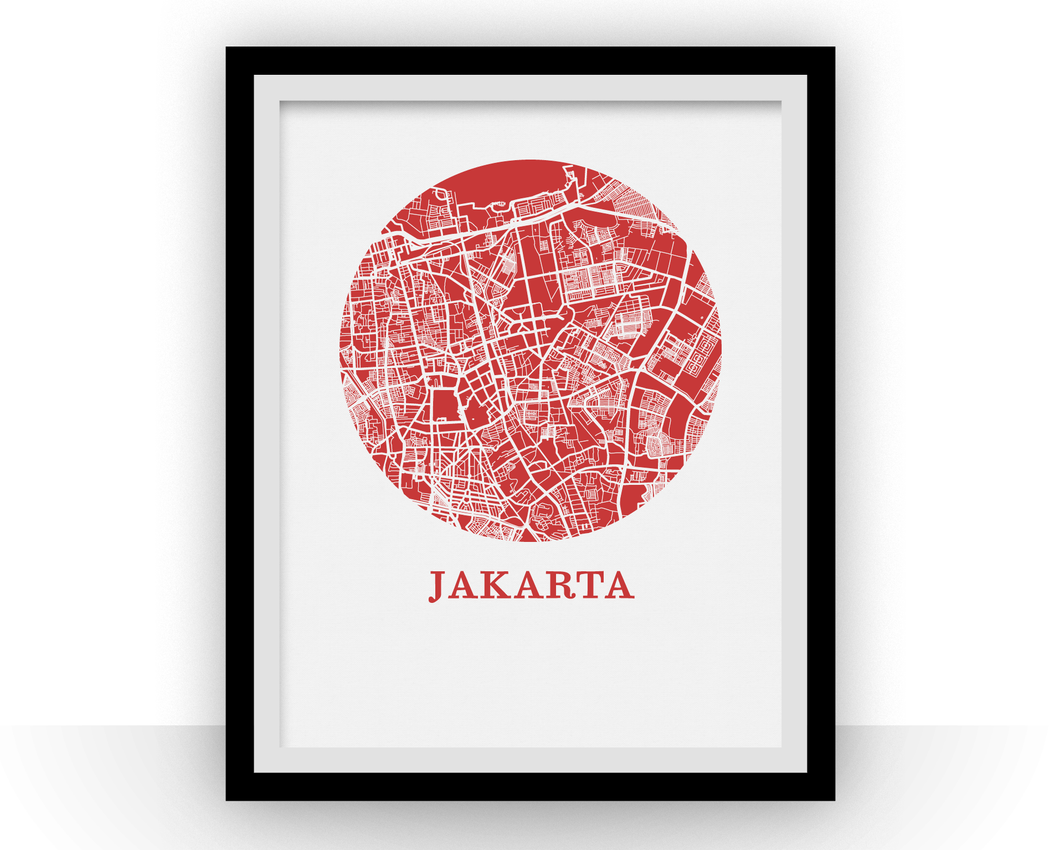 Jakarta Map Print - City Map Poster