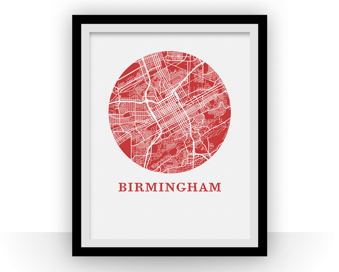 Birmingham Alabama Map Print - City Map Poster