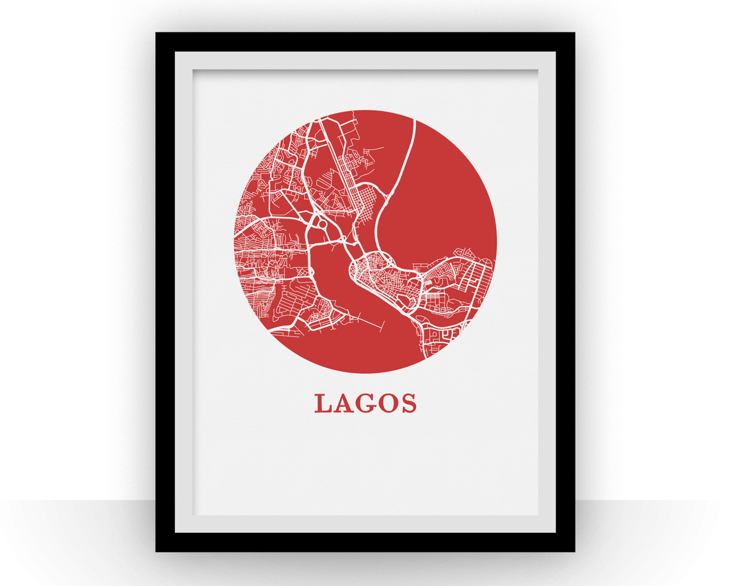 Lagos Map Print - City Map Poster